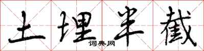 土埋半截怎么写好看,土埋半截书法图片