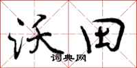 沃田怎么写好看，沃田书法图片
