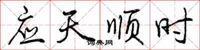 应天顺时怎么写好看，应天顺时书法图片