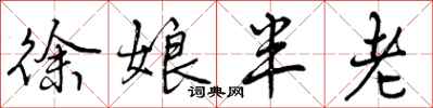徐娘半老怎么写好看，徐娘半老书法图片