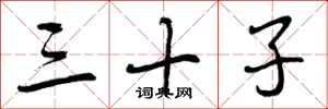三十子怎么写好看，三十子书法图片