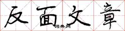 反面文章怎么写好看，反面文章书法图片