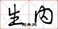 生内怎么写好看，生内书法图片