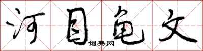 河目龟文怎么写好看，河目龟文书法图片
