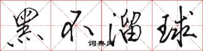 骆恒光黑不溜球行书怎么写