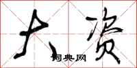 大资怎么写好看,大资书法图片