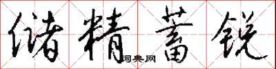 钱沛云储精蓄锐行书怎么写
