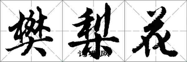 胡问遂樊梨花行书怎么写