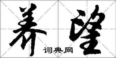 胡问遂养望行书怎么写