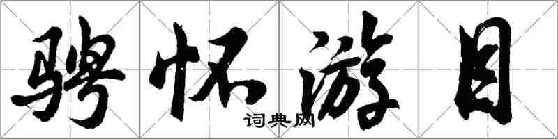 胡问遂骋怀游目行书怎么写