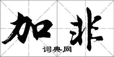 胡问遂加非行书怎么写