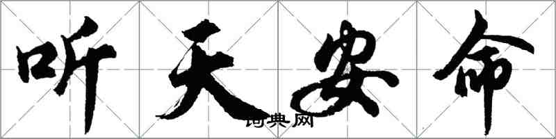 胡问遂听天安命行书怎么写