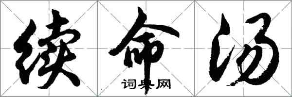 胡问遂续命汤行书怎么写