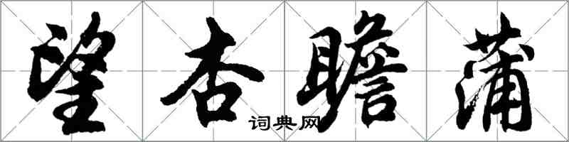 胡问遂望杏瞻蒲行书怎么写