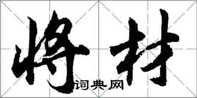 胡问遂将材行书怎么写