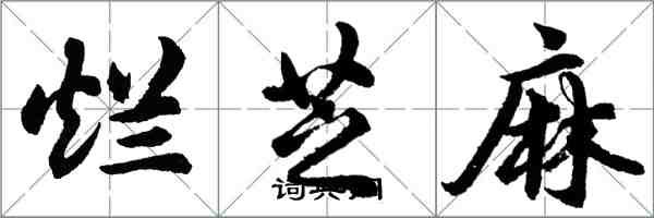 胡问遂烂芝麻行书怎么写