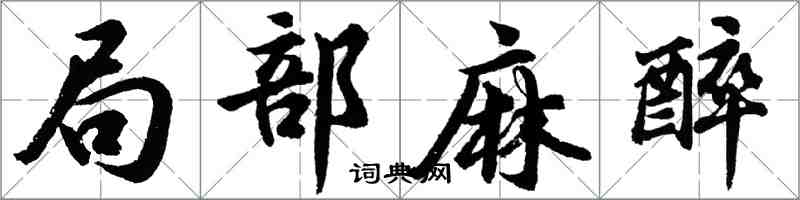 胡问遂局部麻醉行书怎么写