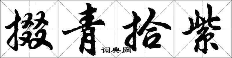 胡问遂掇青拾紫行书怎么写