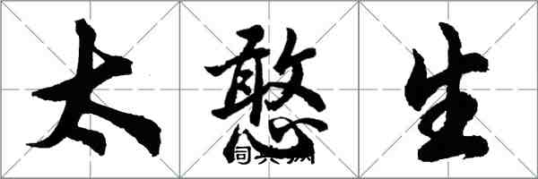 胡问遂太憨生行书怎么写