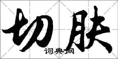 胡问遂切肤行书怎么写