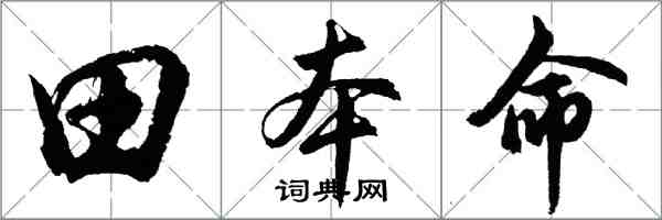 胡问遂田本命行书怎么写