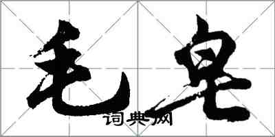 胡问遂毛皂行书怎么写