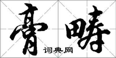 胡问遂膏畴行书怎么写