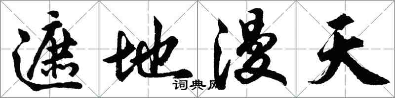 胡问遂遮地漫天行书怎么写