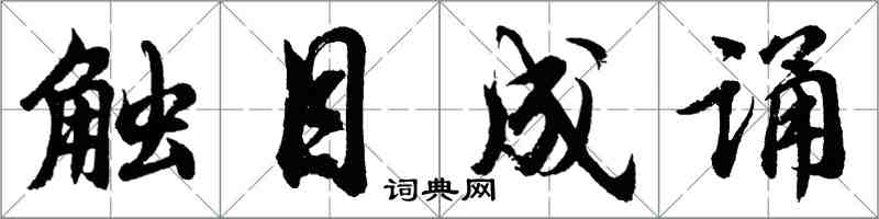 胡问遂触目成诵行书怎么写