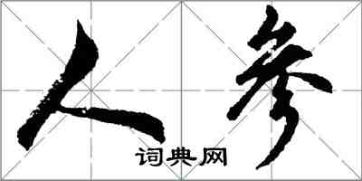 胡问遂人参行书怎么写