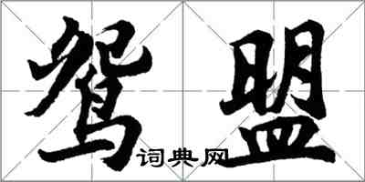 胡问遂鸳盟行书怎么写