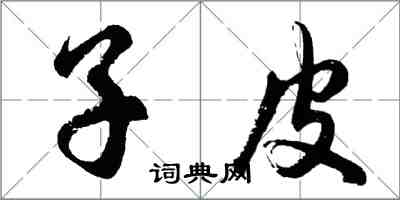 胡问遂子皮行书怎么写