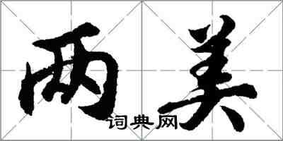 胡问遂两美行书怎么写