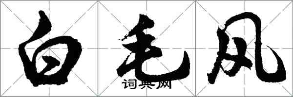 胡问遂白毛风行书怎么写