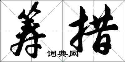 胡问遂筹措行书怎么写