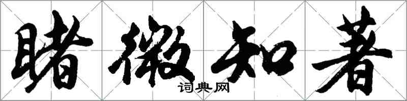 胡问遂睹微知著行书怎么写