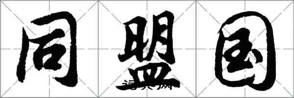 胡问遂同盟国行书怎么写