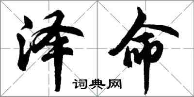 胡问遂泽命行书怎么写