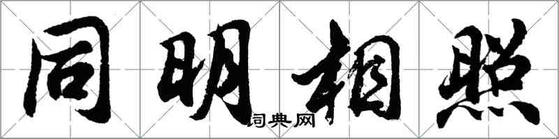 胡问遂同明相照行书怎么写