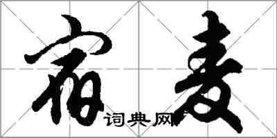 胡问遂宿麦行书怎么写