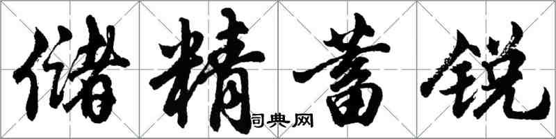 胡问遂储精蓄锐行书怎么写