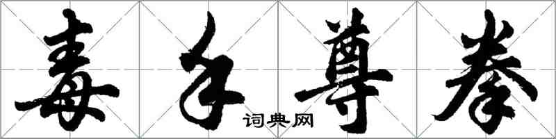 胡问遂毒手尊拳行书怎么写