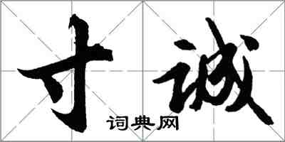 胡问遂寸诚行书怎么写