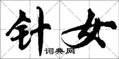 胡问遂针女行书怎么写