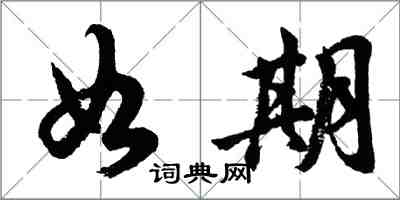 胡问遂如期行书怎么写