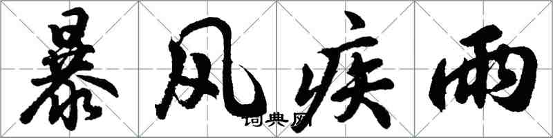 胡问遂暴风疾雨行书怎么写