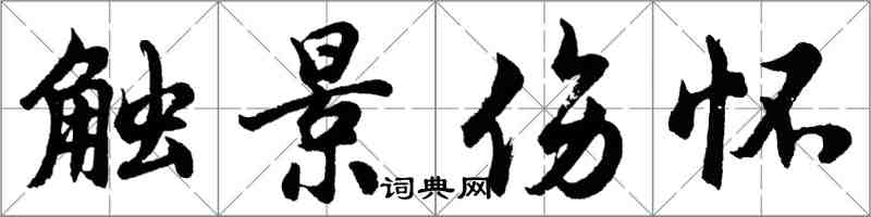 胡问遂触景伤怀行书怎么写