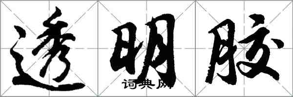 胡问遂透明胶行书怎么写