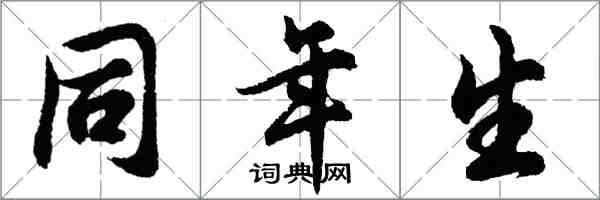 胡问遂同年生行书怎么写