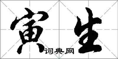 胡问遂寅生行书怎么写